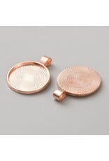 Round Pendant Cabochon Setting  25mm Copper NF  x4