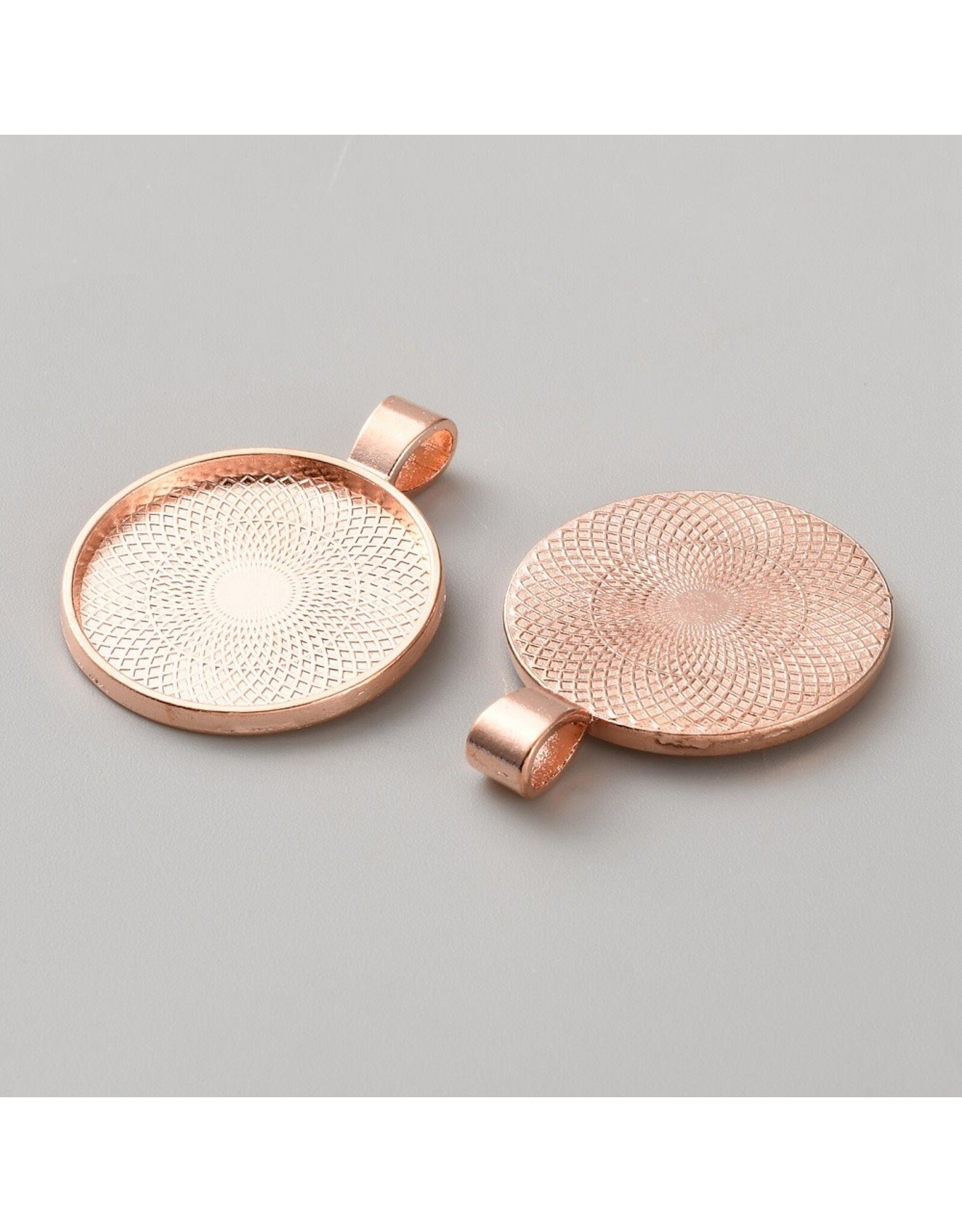 Round Pendant Cabochon Setting  25mm Copper NF  x4