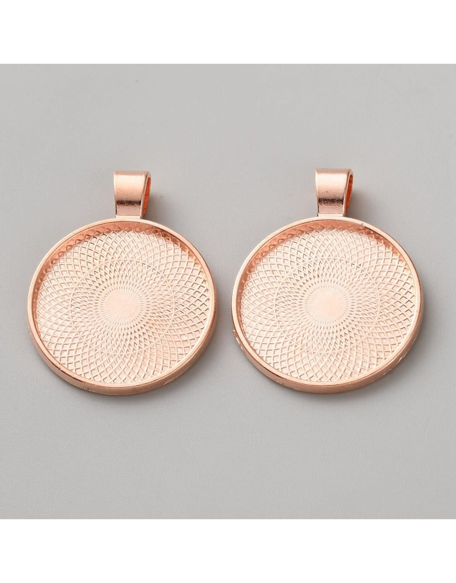 Round Pendant Cabochon Setting  25mm Copper NF  x4