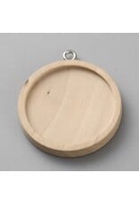 Round Pendant Cabochon Setting  30.5mm Wood   x1