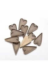Heart Pendant Cabochon Setting 40mm Antique Brass  NF   x4