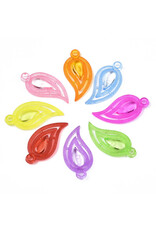 34x17mm Acrylic Leaf Assorted Colours  x30