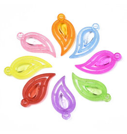 34x17mm Acrylic Leaf Assorted Colours  x30