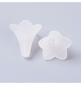 21x23mm Acrylic Flower Clear Matte  x12
