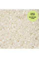 cb1115  11 Cylin Glow In Dark White AB to Turquoise c/l  12g