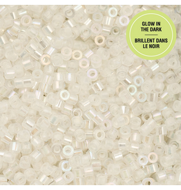 cb1115  11 Cylin Glow In Dark White AB to Turquoise c/l  12g