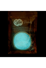 cb1115  11 Cylin Glow In Dark White AB to Turquoise c/l  12g