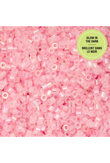 cb1117  11 Cylin Glow In Dark Pink Ab to Peach c/l  12g