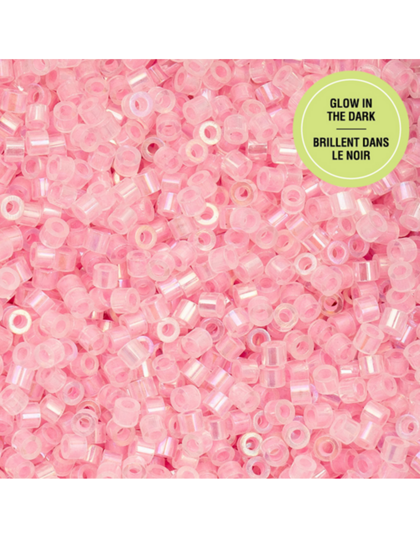 cb1117  11 Cylin Glow In Dark Pink Ab to Peach c/l  12g