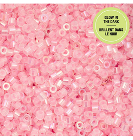 cb1117  11 Cylin Glow In Dark Pink Ab to Peach c/l  12g