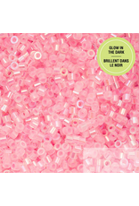 cb1119  11 Cylin Glow In Dark Rose Ab to Peach c/l  12g