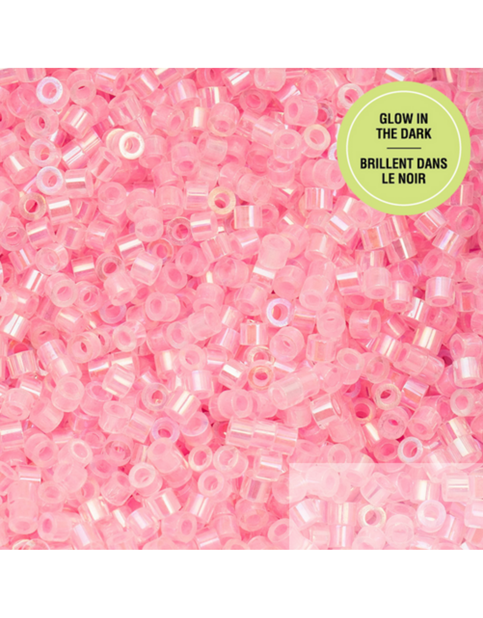 cb1119  11 Cylin Glow In Dark Rose Ab to Peach c/l  12g