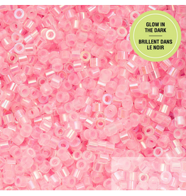 cb1119  11 Cylin Glow In Dark Rose Ab to Peach c/l  12g