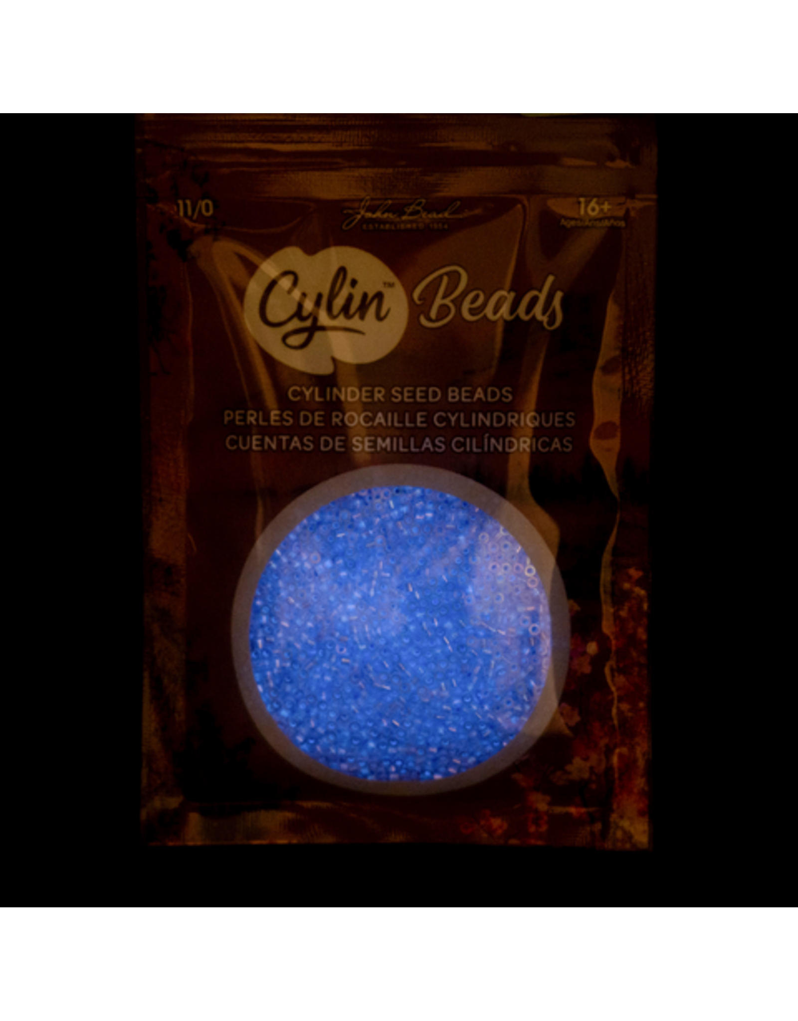 cb1120  11 Cylin Glow In Dark Violet Ab to Blue c/l  12g