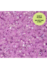 cb1121  11 Cylin Glow In Dark Violet Ab to Green c/l  12g