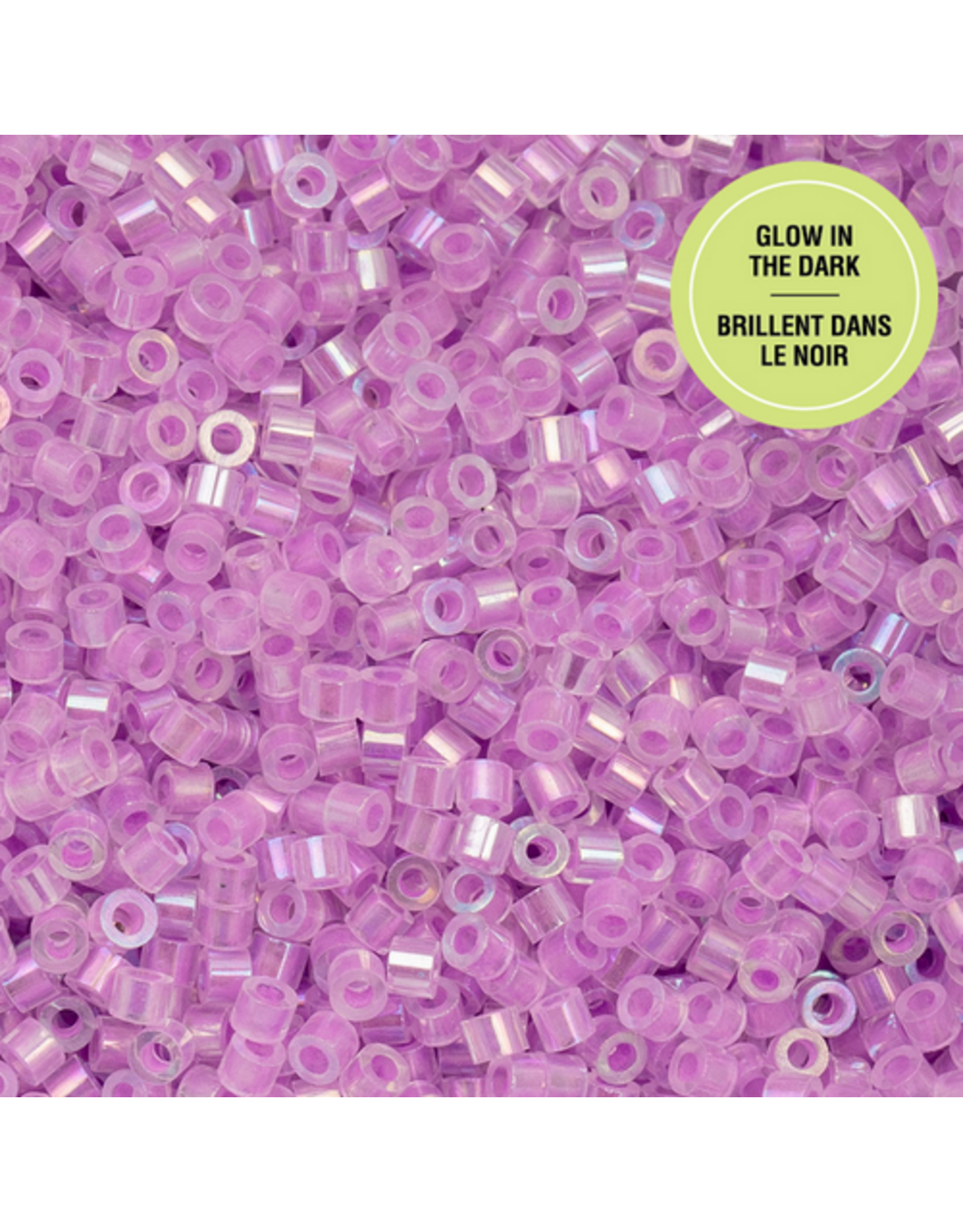 cb1121  11 Cylin Glow In Dark Violet Ab to Green c/l  12g