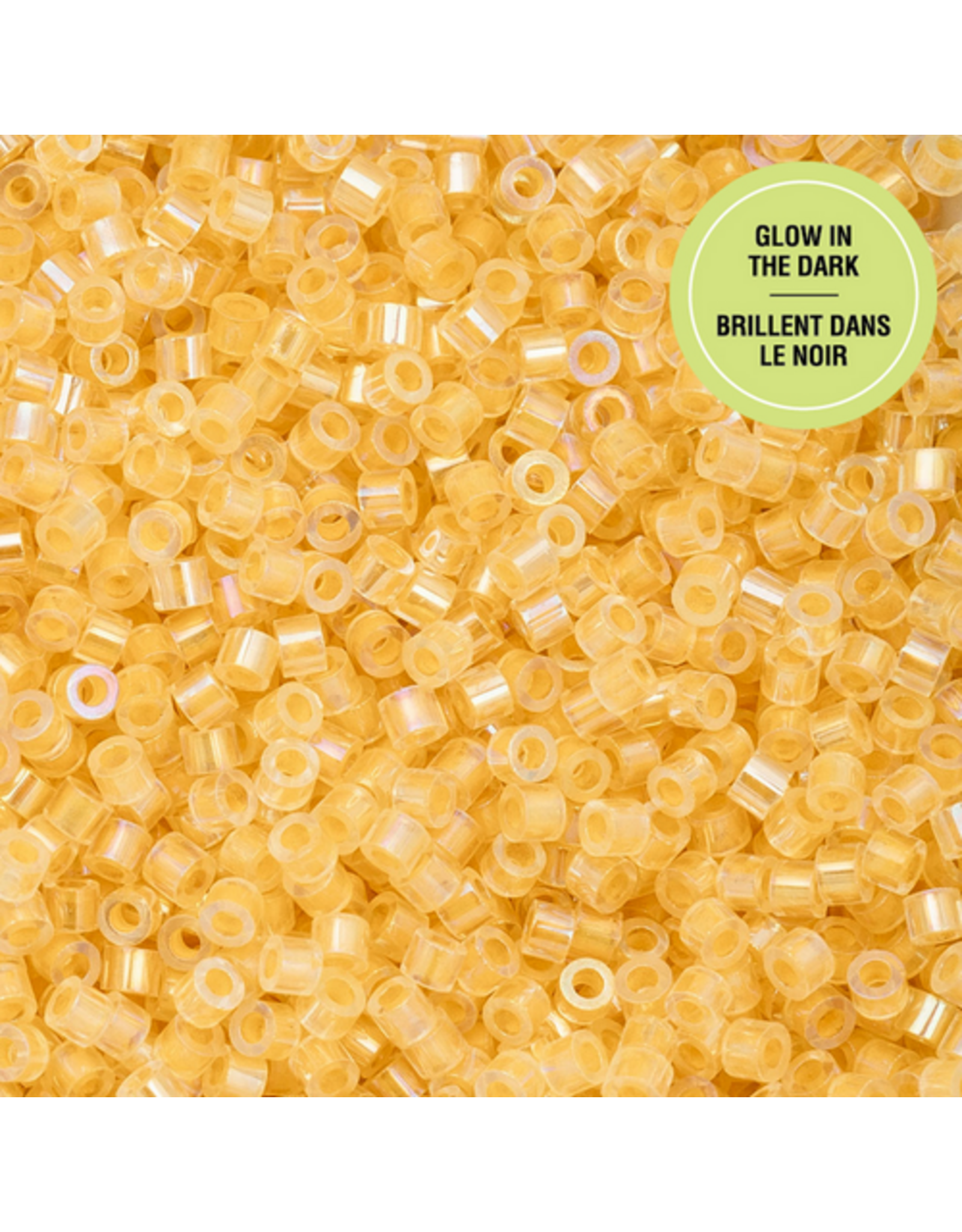 cb1126  11 Cylin Glow In Dark Golden Yellow Ab to  Yellow c/l  12g
