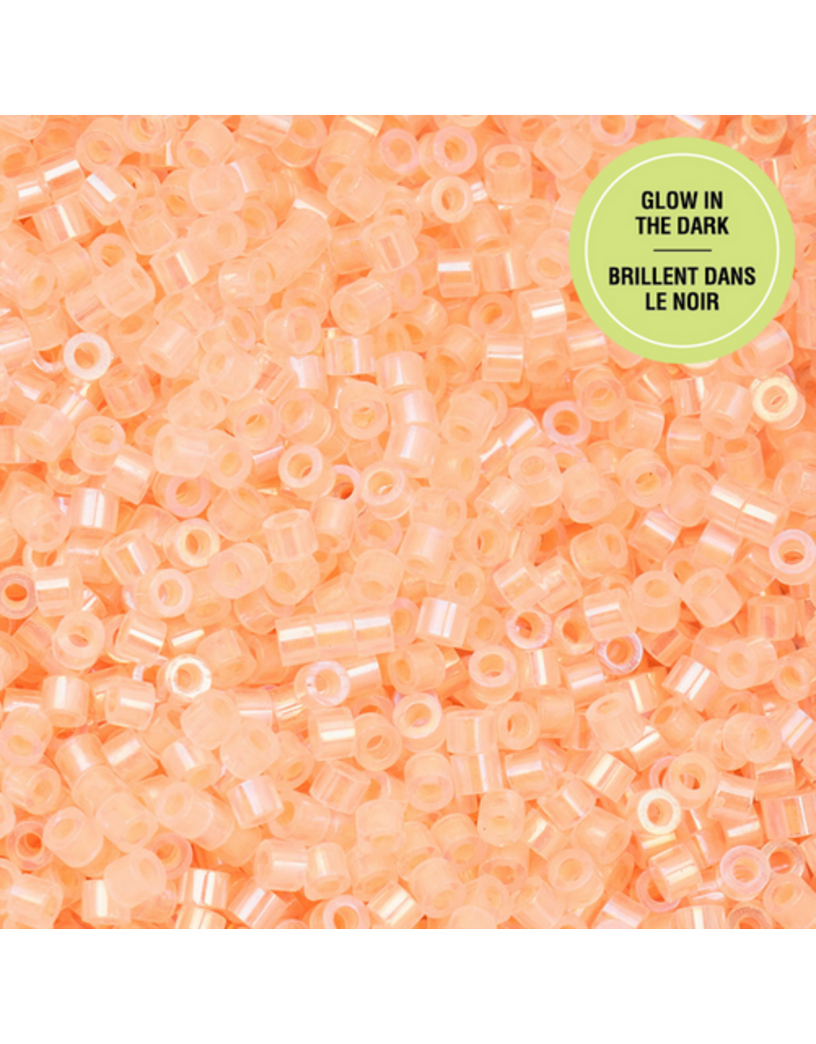 cb1128  11 Cylin Glow In Dark Light Peach Ab to Orange  c/l  12g