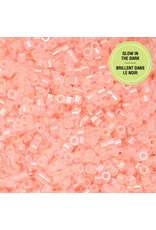 cb1129  11 Cylin Glow In Dark Light Pink Ab to Orange  c/l  12g