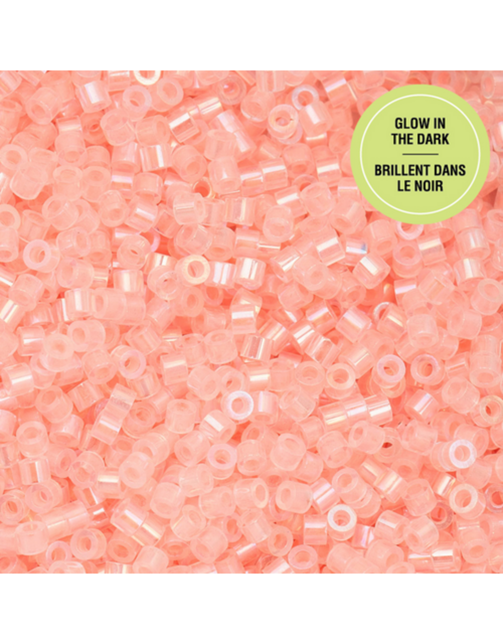 cb1129  11 Cylin Glow In Dark Light Pink Ab to Orange  c/l  12g