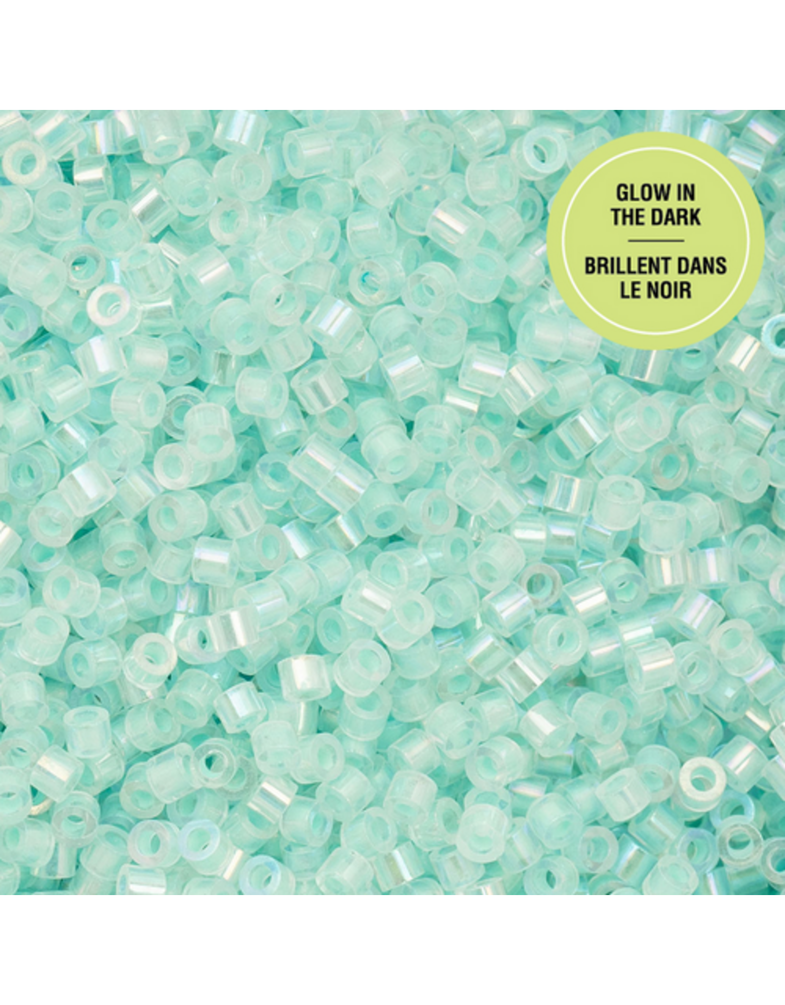 cb1132  11 Cylin Glow In Dark  Aqua  Blue Ab to Green  c/l  12g