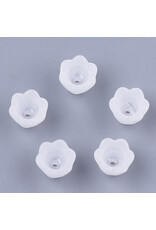 6x9mm Acrylic Bell Flower Cap Clear Matte  x100