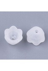 6x9mm Acrylic Bell Flower Cap Clear Matte  x100