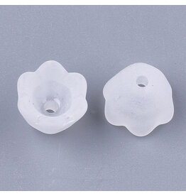 6x9mm Acrylic Bell Flower Cap Clear Matte  x100