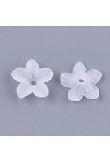 3x11mm Acrylic 5 Petal Flower  Clear Matte  x100