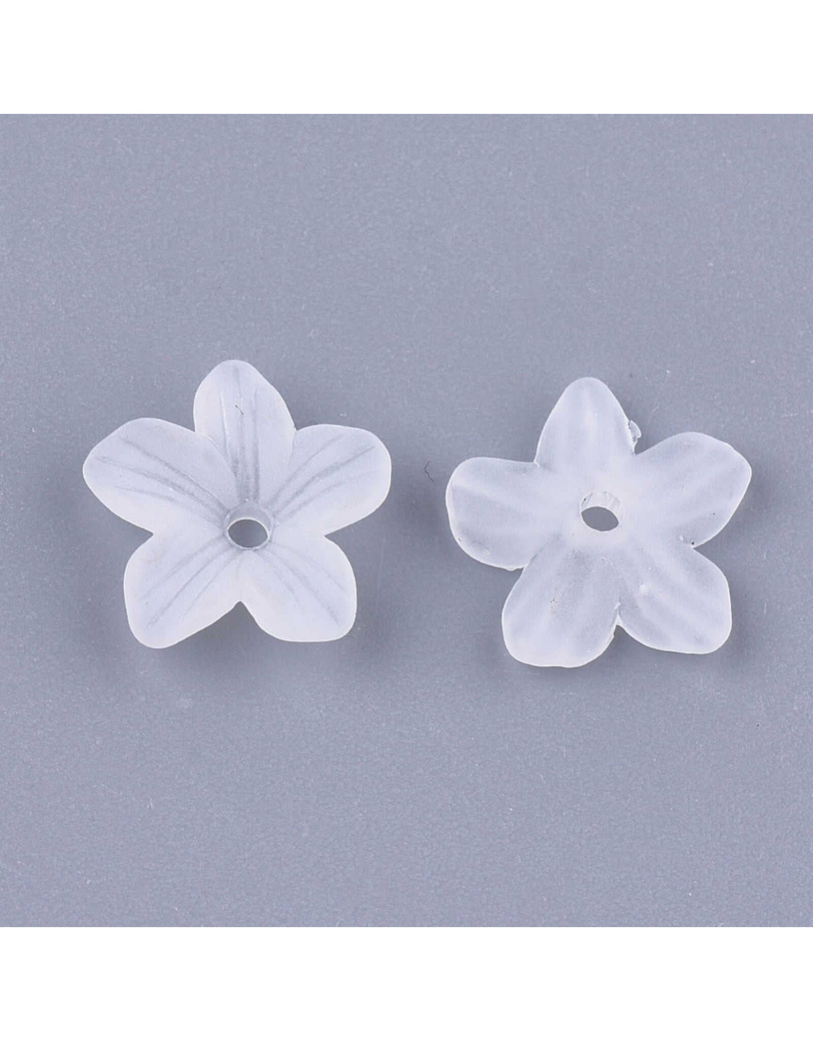3x11mm Acrylic 5 Petal Flower  Clear Matte  x100