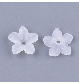 3x11mm Acrylic 5 Petal Flower  Clear Matte  x100