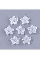 3x11mm Acrylic 5 Petal Flower  Clear Matte  x100