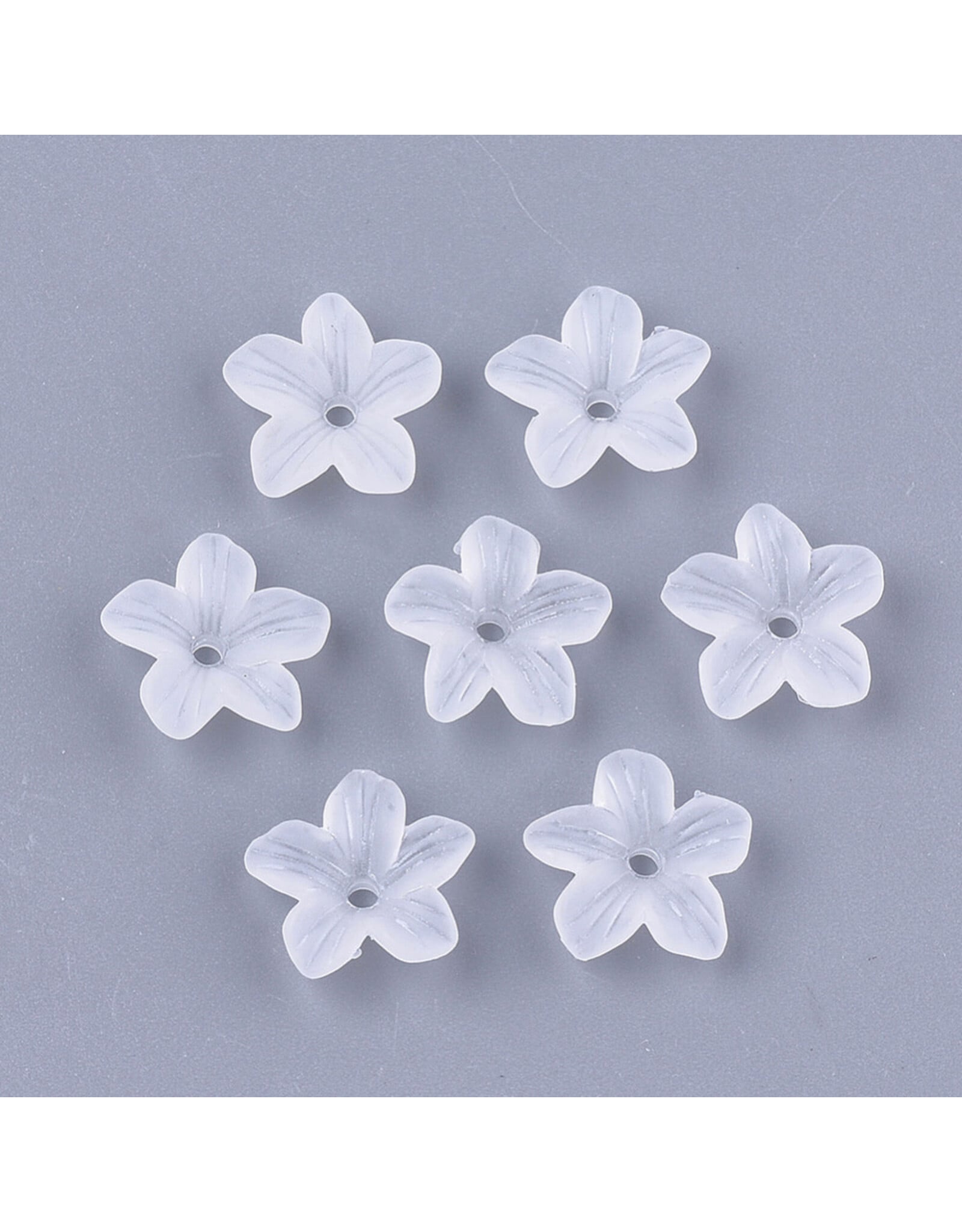 3x11mm Acrylic 5 Petal Flower  Clear Matte  x100