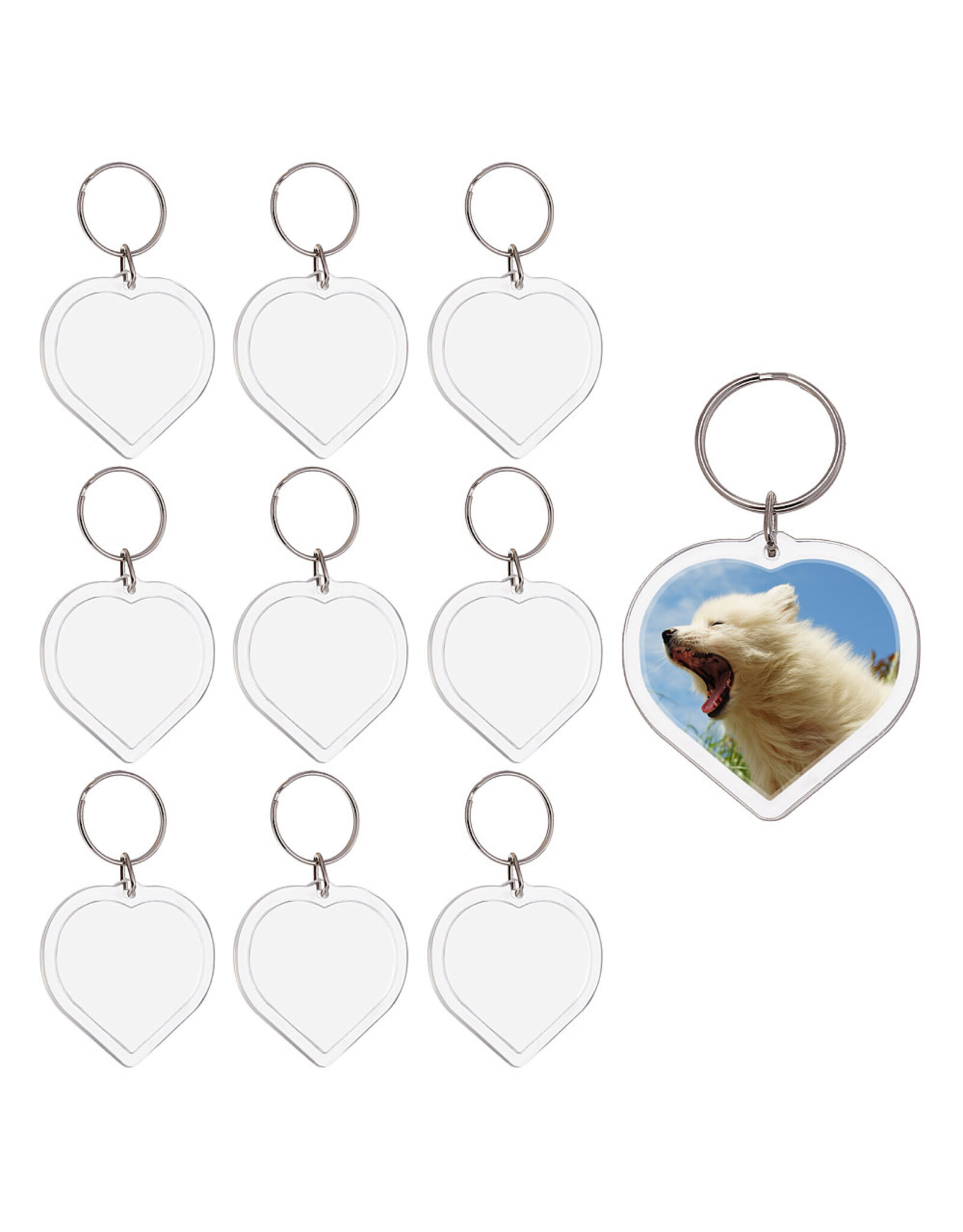 Photo Key Chain Acrylic  Heart  49mm  x1