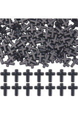 16x12mm Acrylic Cross Black  x100
