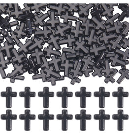 16x12mm Acrylic Cross Black  x100
