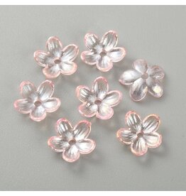 11mm Acrylic  Flower Transparent Pink   x20