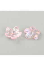 11mm Acrylic  Flower Transparent Pink   x20