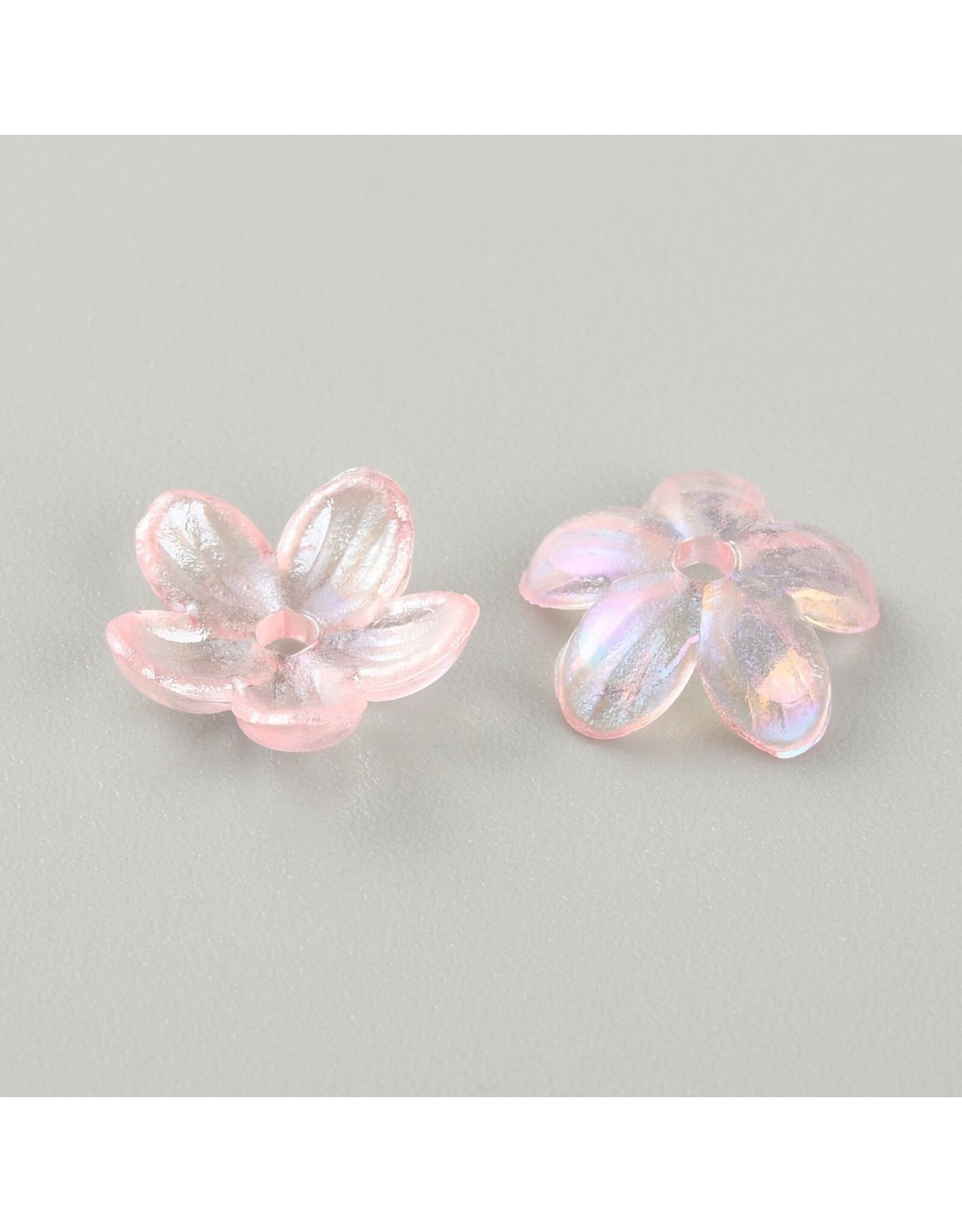 11mm Acrylic  Flower Transparent Pink   x20