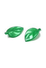 31x18mm Acrylic Leaf Shiny Green   x30