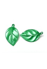 31x18mm Acrylic Leaf Shiny Green   x30