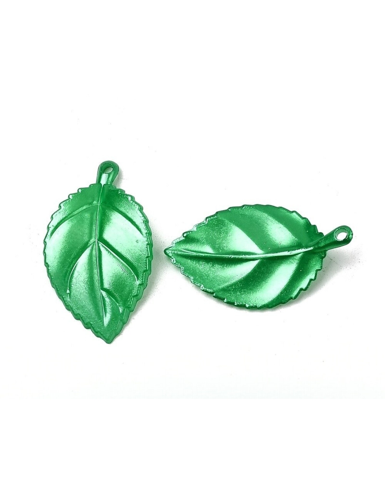 31x18mm Acrylic Leaf Shiny Green   x30