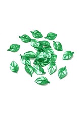 31x18mm Acrylic Leaf Shiny Green   x30