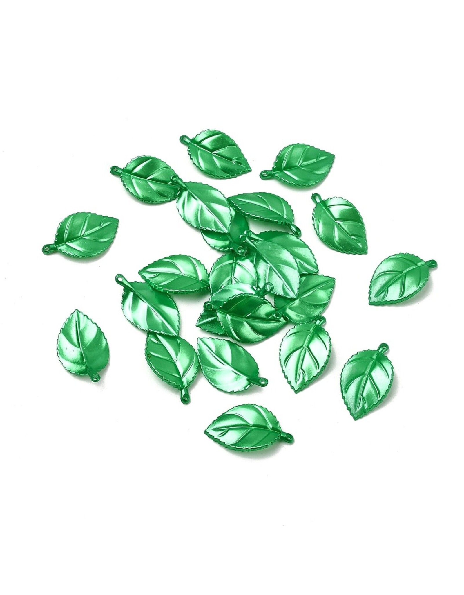 31x18mm Acrylic Leaf Shiny Green   x30