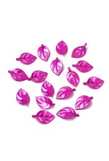 31x18mm Acrylic Leaf Shiny Pink   x30