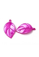31x18mm Acrylic Leaf Shiny Pink   x30