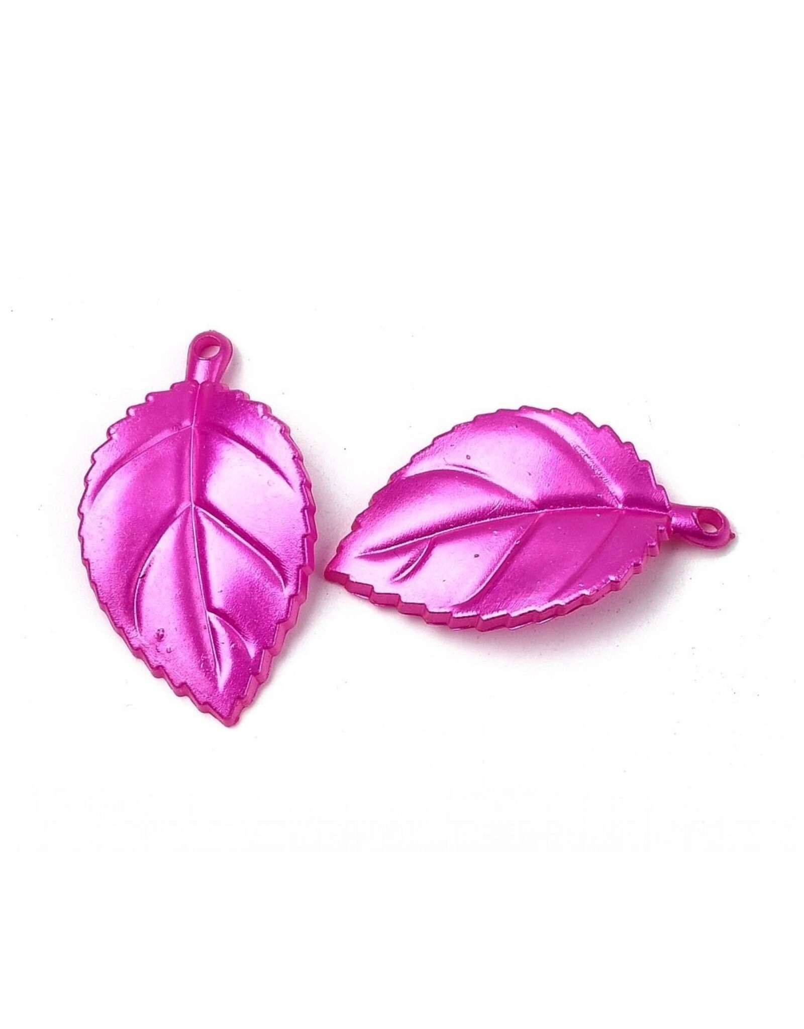 31x18mm Acrylic Leaf Shiny Pink   x30