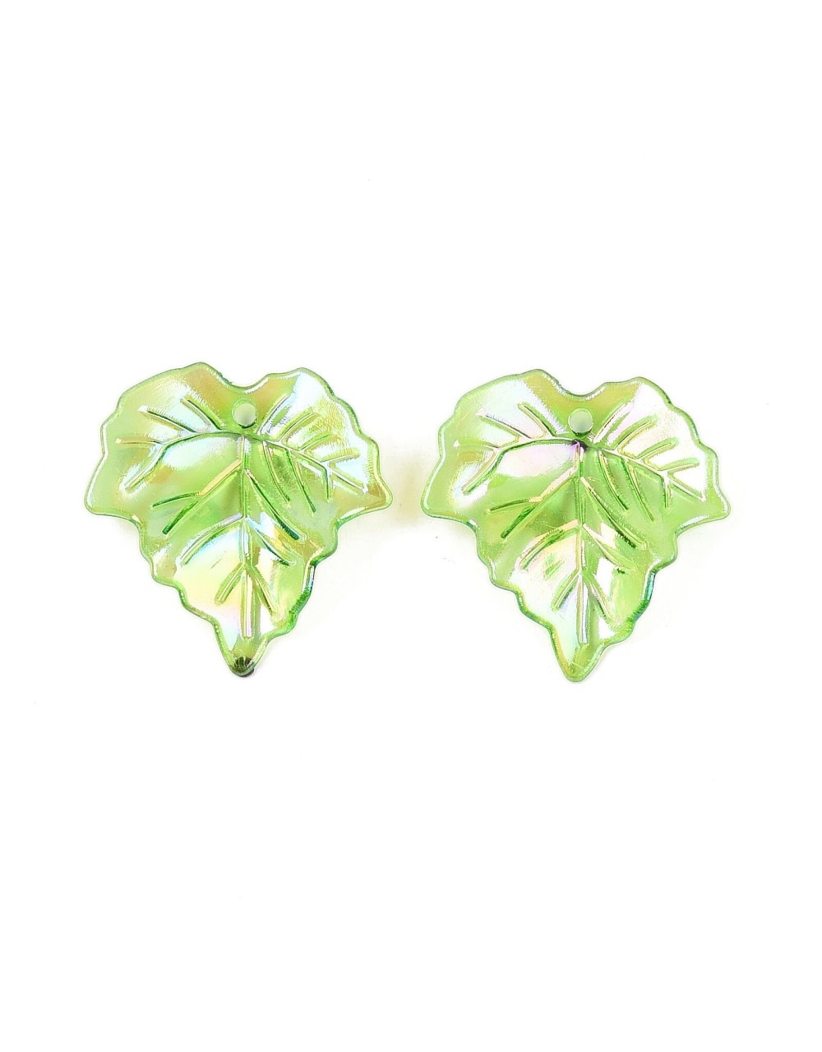 24mm Acrylic Leaf Green AB   x30
