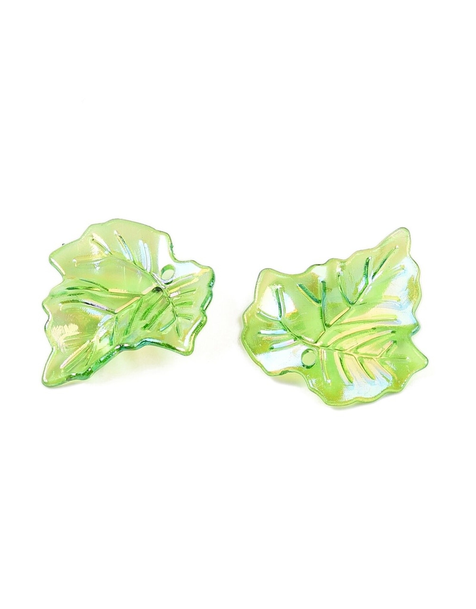 24mm Acrylic Leaf Green AB   x30