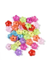 18mm Acrylic Flower Opaque Assorted Colours  x50